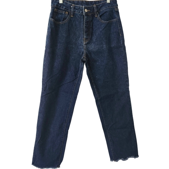 Brandy Melville Denim - J Galt Brandy Melville High Waist Button Front Dark Wash Mom Jeans Women's Large